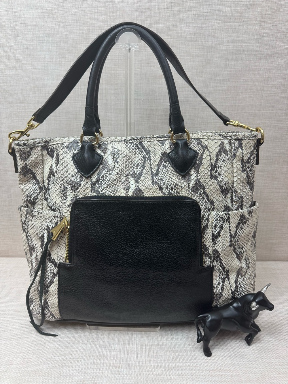 Aimee Kestenberg Novelty Sunbury python snakeskin large leather shoulder tote